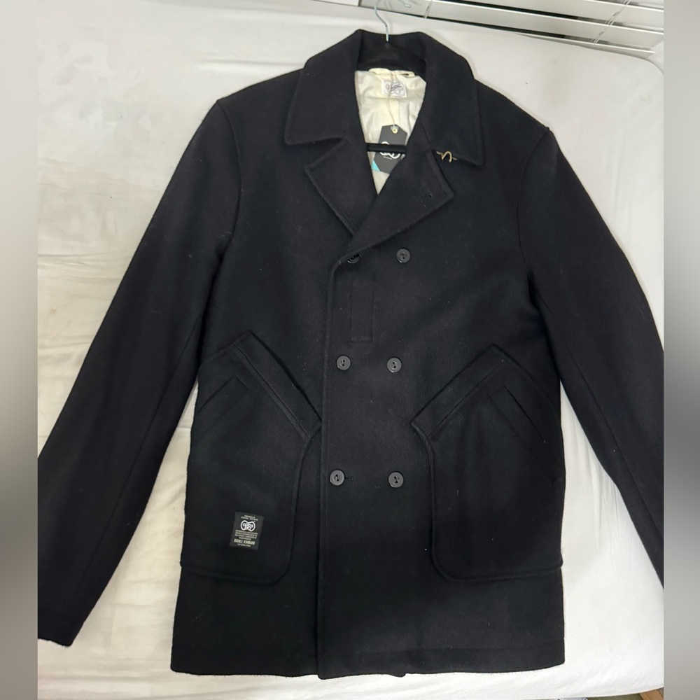 *NEVER WORN Men’s Garbstore Peacoat in Black Size Small